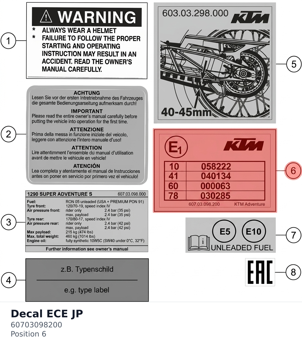 Diagram preview: Decal ECE JP (60703098200)
