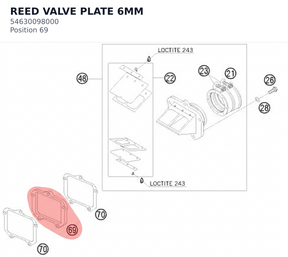 Diagram preview: REED VALVE PLATE 6MM (54630098000)