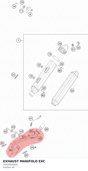 Diagram preview: EXHAUST MANIFOLD EXC (79205009000)
