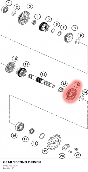 Diagram preview: GEAR SECOND DRIVEN (96233012000)