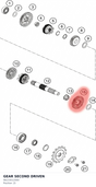 Diagram preview: GEAR SECOND DRIVEN (96233012000)