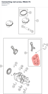 Diagram preview: Connecting rod screw, M8x0.75 (63630013000)