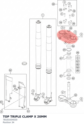 Diagram preview: TOP TRIPLE CLAMP X 20MM (78101034020)