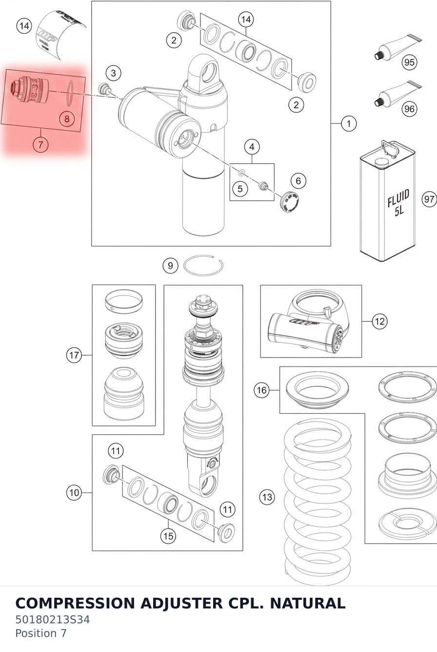 Diagram preview: COMPRESSION ADJUSTER CPL. NATURAL (50180213S34)
