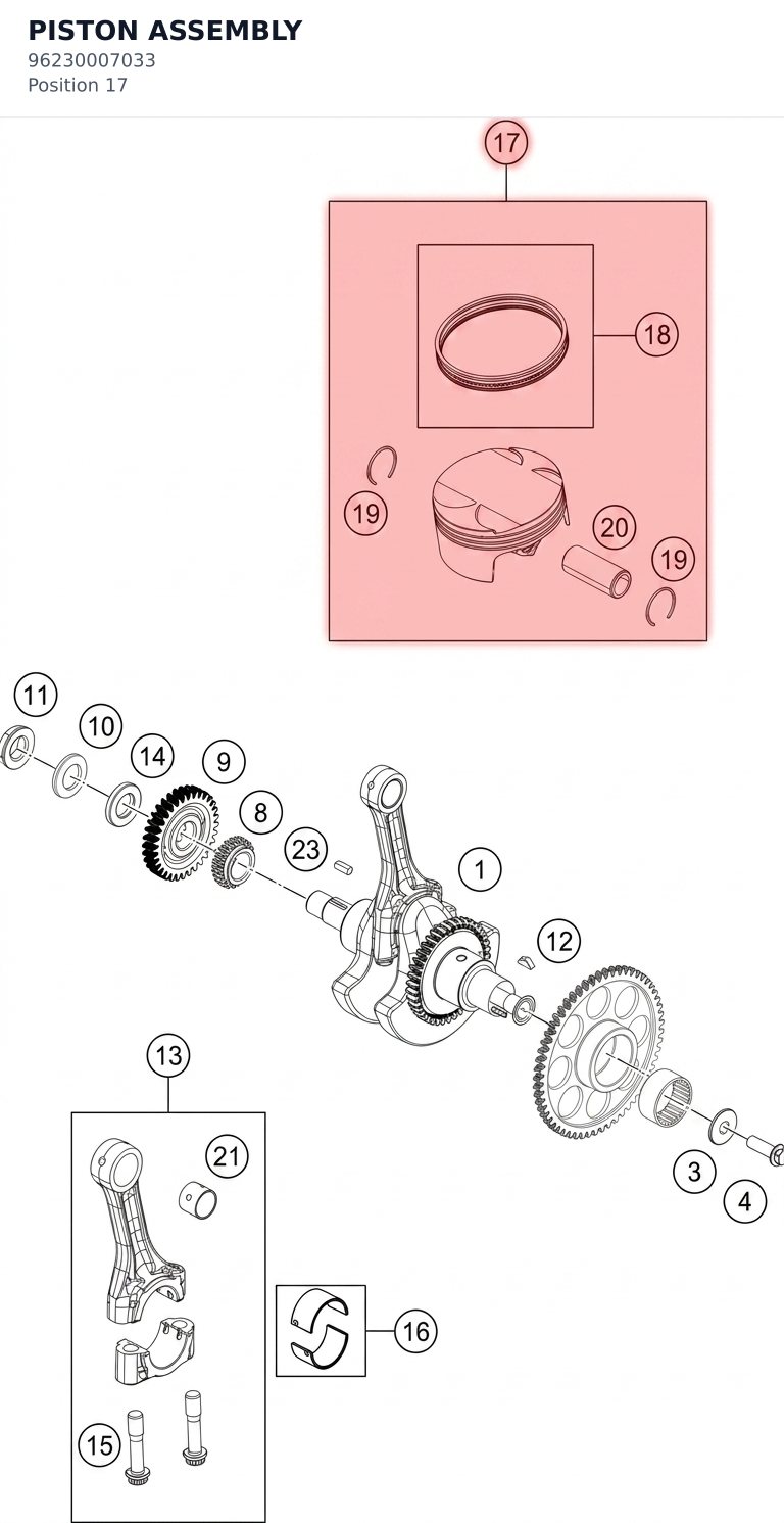 Diagram preview: PISTON ASSEMBLY (96230007033)