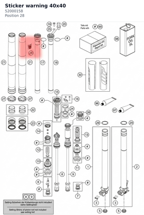 Diagram preview: Sticker warning 40x40 (52000158)