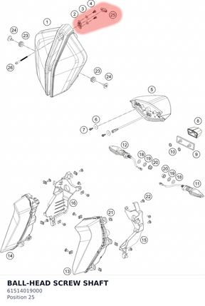 Diagram preview: BALL-HEAD SCREW SHAFT (61514019000)