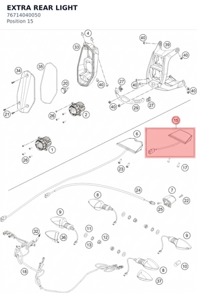 Diagram preview: EXTRA REAR LIGHT (76714040050)