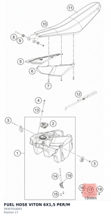 Diagram preview: FUEL HOSE VITON 6X1,5 PER/M (58307016001)