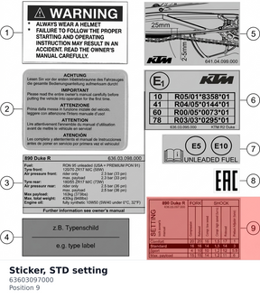Diagram preview: Sticker, STD setting (63603097000)