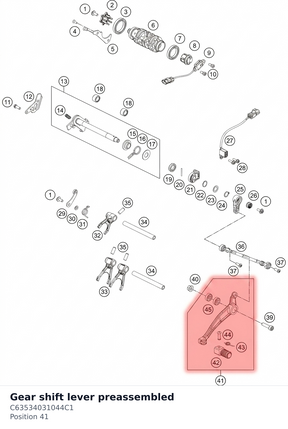 Diagram preview: Gear shift lever preassembled (C63534031044C1)
