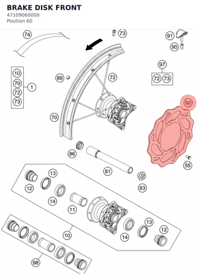 Diagram preview: BRAKE DISK FRONT (47109060000)
