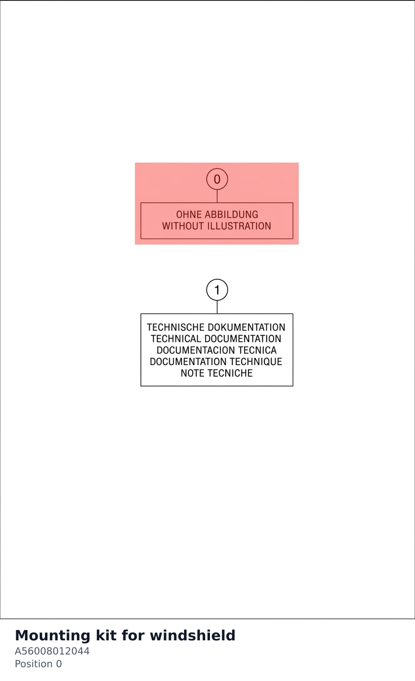 Diagram preview: Mounting kit for windshield (A56008012044)