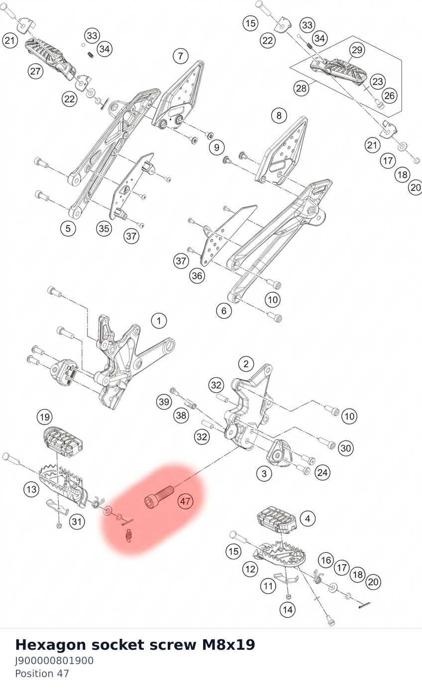 Diagram preview: Hexagon socket screw M8x19 (J900000801900)