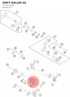 Diagram preview: SHIFT ROLLER 5G (77734112100)
