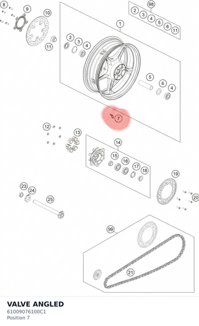 Diagram preview: VALVE ANGLED (61009076100C1)