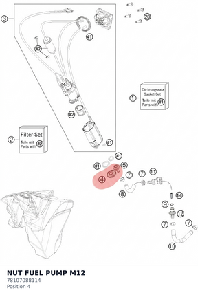 Diagram preview: NUT FUEL PUMP M12 (78107088114)