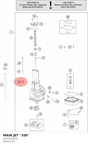Diagram preview: MAIN JET ''100'' (55431029100)