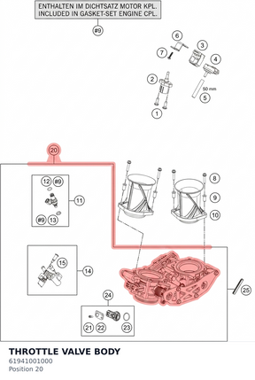 Diagram preview: THROTTLE VALVE BODY (61941001000)