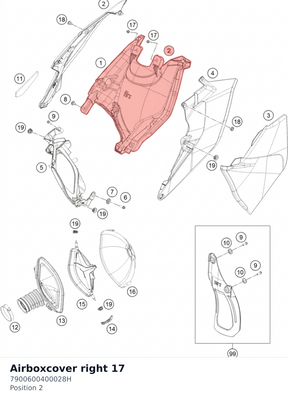 Diagram preview: Airboxcover right 17 (7900600400028H)