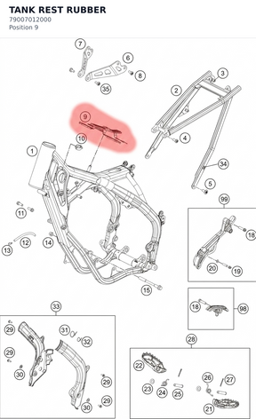 Diagram preview: TANK REST RUBBER (79007012000)