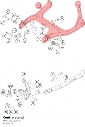 Diagram preview: Centre stand (60303022200C1)