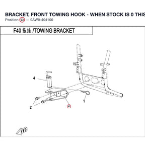 BRACKET, FRONT TOWING HOOK - WHEN STOCK IS 0 THIS ITEM IS NO LONGER AVAILABLE product image