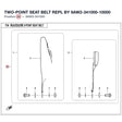 TWO-POINT SEAT BELT REPL BY 9AW2-341000-10000 product image