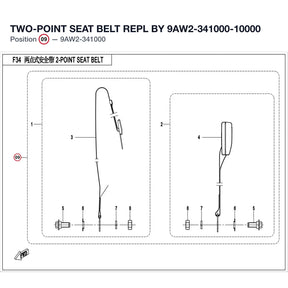 TWO-POINT SEAT BELT REPL BY 9AW2-341000-10000 product image