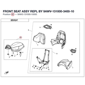 FRONT SEAT ASSY REPL BY 9AWV-131000-3400-10 product image