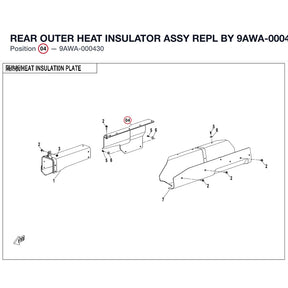 REAR OUTER HEAT INSULATOR ASSY REPL BY 9AWA-000430-10000 product image