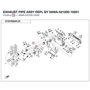 EXHAUST PIPE ASSY REPL BY 9AWA-021200-10001 product image