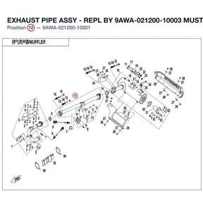 EXHAUST PIPE ASSY - REPL BY 9AWA-021200-10003 product image