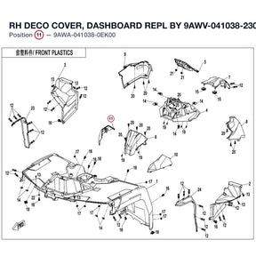 RH DECO COVER, DASHBOARD REPL BY 9AWV-041038-2300-0EK product image