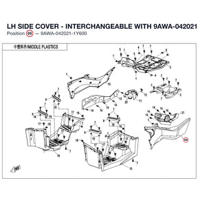 LH SIDE COVER - INTERCHANGEABLE WITH  9AWA-042021-0Y600 product image