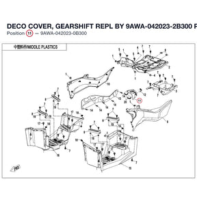 DECO COVER, GEARSHIFT REPL BY 9AWA-042023-2B300 product image