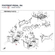 FOOTREST PEDAL, RH product image