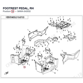 FOOTREST PEDAL, RH product image