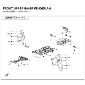 FRONT UPPER INNER FENDER,RH product image