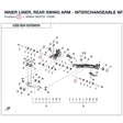 INNER LINER, REAR SWING ARM - INTERCHANGEABLE WITH  9AWA-060101 product image