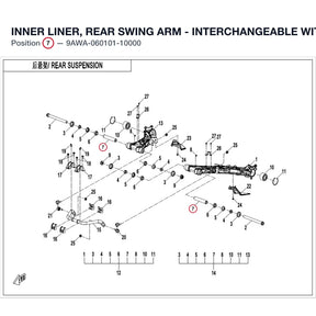 INNER LINER, REAR SWING ARM - INTERCHANGEABLE WITH  9AWA-060101 product image