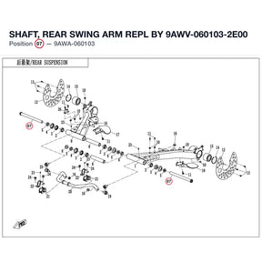 SHAFT, REAR SWING ARM REPL BY 9AWV-060103-2E00 product image