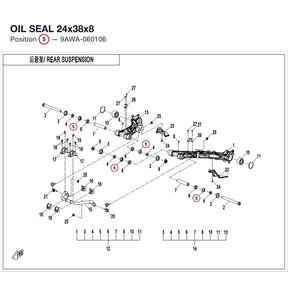 OIL SEAL 24x38x8 product image