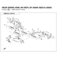 REAR SWING ARM, RH REPL BY 9AWA-060210-20000 product image