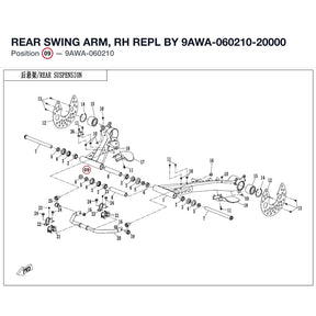 REAR SWING ARM, RH REPL BY 9AWA-060210-20000 product image