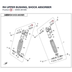 RH UPPER BUSHING, SHOCK ABSORBER product image