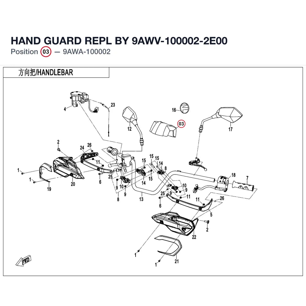 HAND GUARD REPL BY 9AWV-100002-2E00 product image