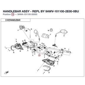 HANDLEBAR ASSY - REPL BY 9AWV-101100-2E00-0BU product image