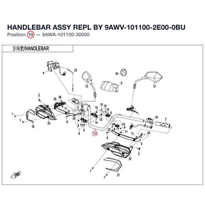 HANDLEBAR ASSY REPL BY 9AWV-101100-2E00-0BU product image