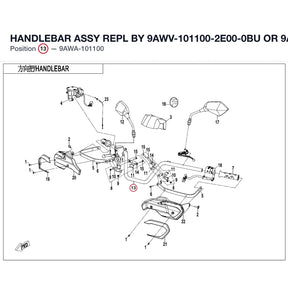 HANDLEBAR ASSY REPL BY 9AWV-101100-2E00-0BU OR 9AWA-101100-20000 product image